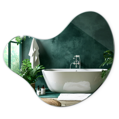 Spegel organisk form modern utan ram 58x58 cm