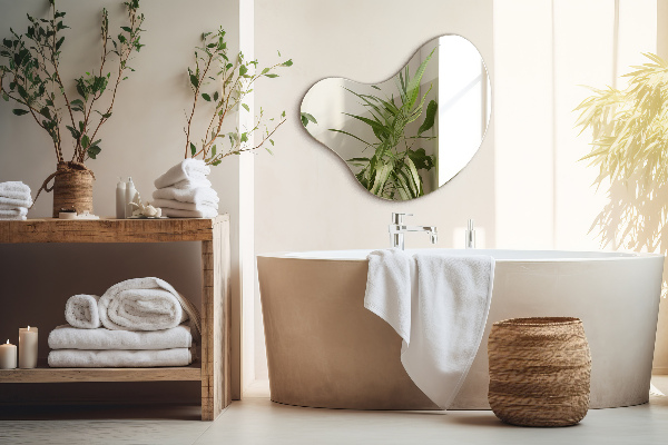 Spegel organisk form utan ram 68x67 cm