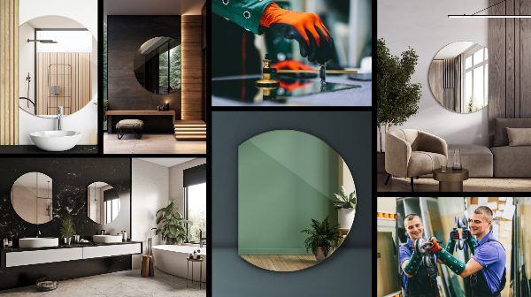 Halvmåne spegel original 70x80 cm