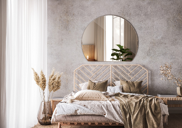 Halvcirkel spegel modern 74x90 cm