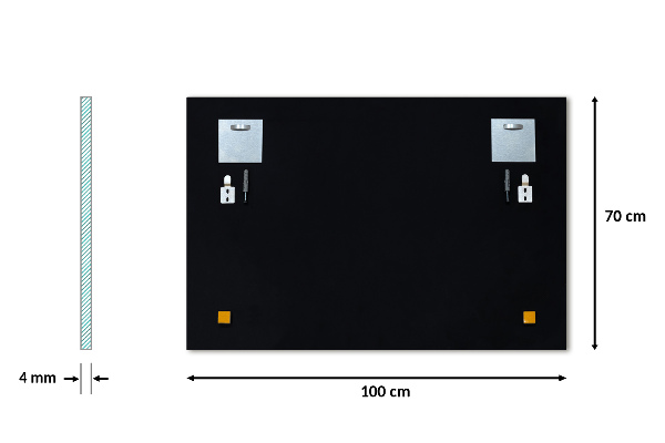 Rektangulär spegel modern utan ram 100x70 cm