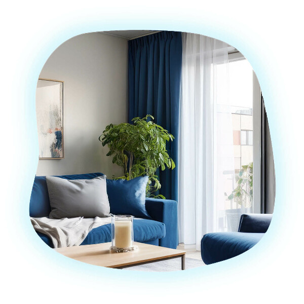 Oregelbunden spegel med led 48x48 cm