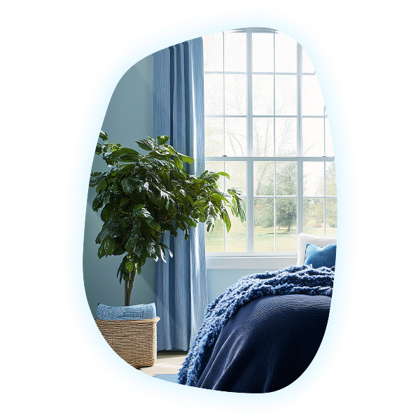 Oregelbunden spegel med LED 79x57 cm
