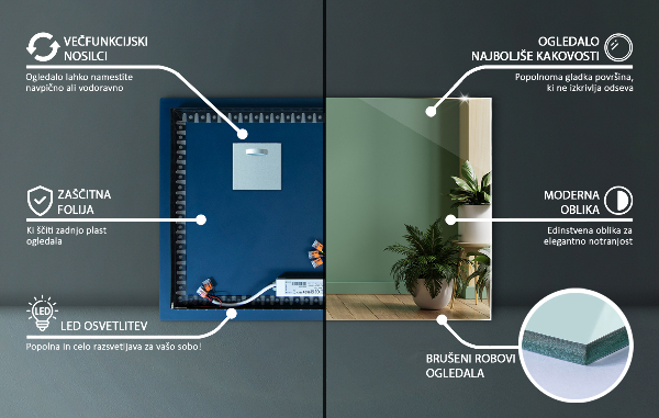 Rektangulär spegel original 100x70 cm