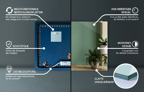 Rektangulär spegel 50x50 cm