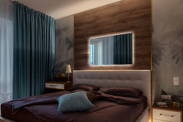 Rektangulär badrumsspegel med led 100x70 cm