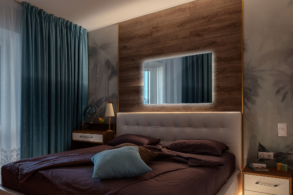 Rektangulär badrumsspegel med led 80x60 cm