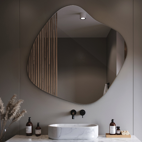 Spegel fläck asymmetrisk 48x48 cm