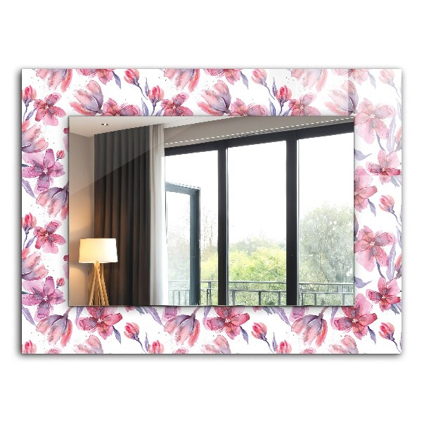 Spegel med tryck Akvarell blommor