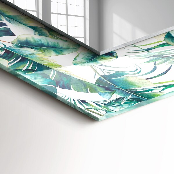 Spegel med tryck Gröna tropiska löv