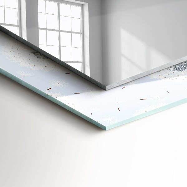 Rektangulär spegel med tryckt ram Uppblåsbara blommor