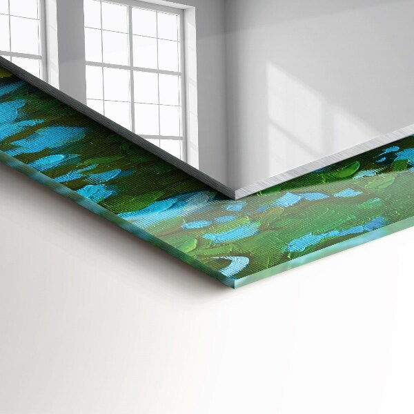 Rektangulär spegel med tryckt ram Näckrospulver