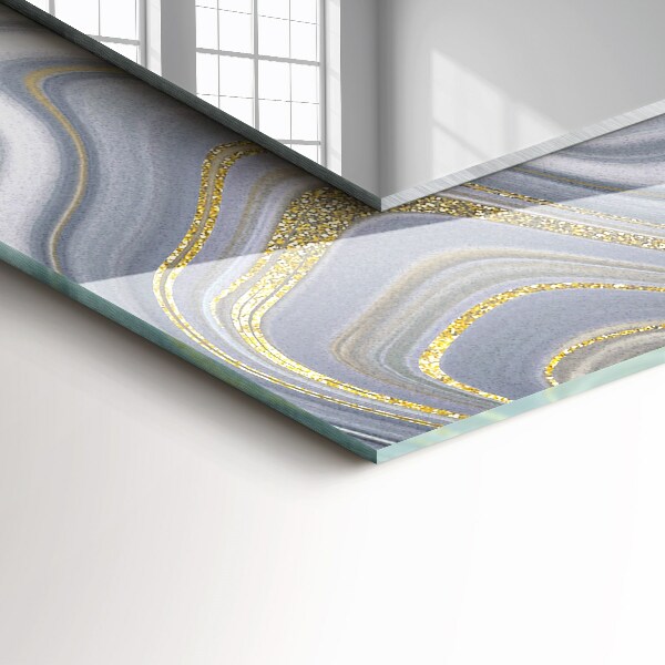 Rektangulär spegel med tryckt ram Abstrakta marmormotiv