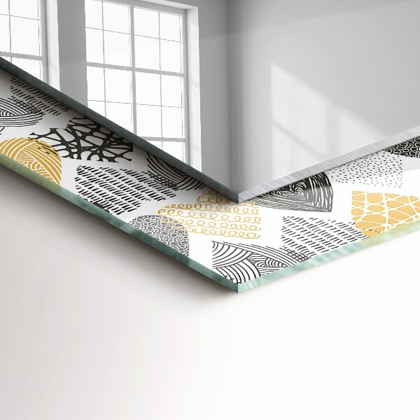 Spegel med tryckt ram Färgglada hjärtan