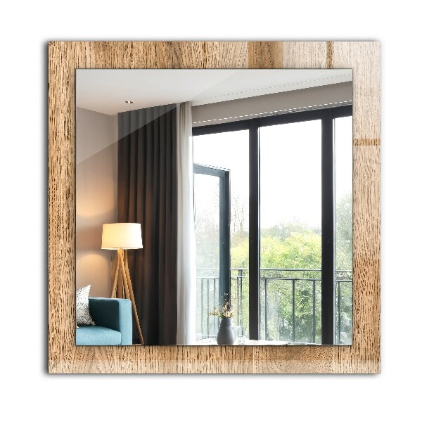 Spegel med tryckt ram Trästruktur