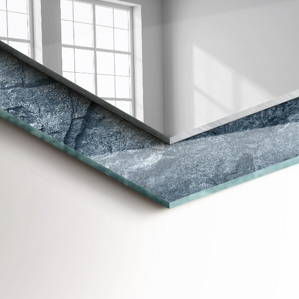 Rektangulär spegel med tryckt ram Geometriskt trädmotiv