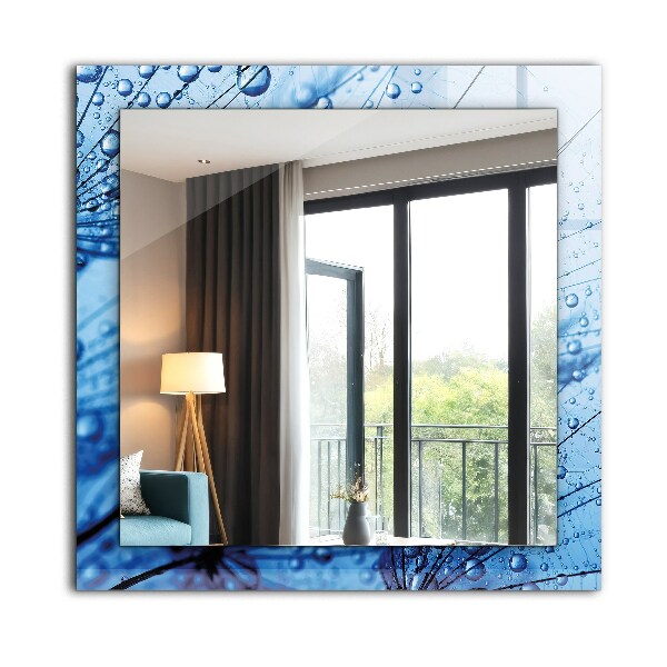 Spegel med tryck Vattendroppar på fläktar