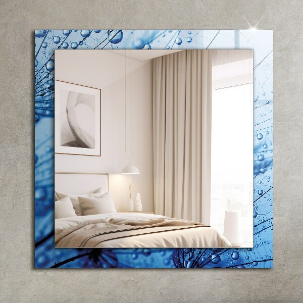 Spegel med tryck Vattendroppar på fläktar