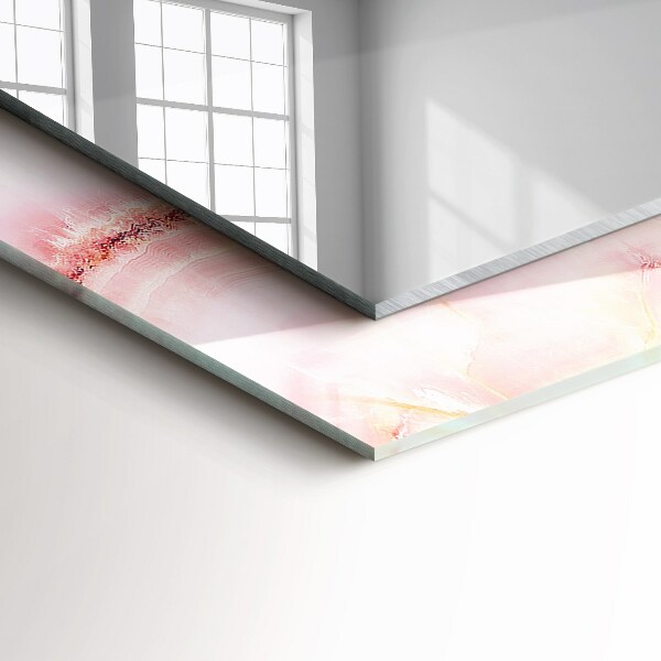 Spegel med tryck Rosa marmormönster