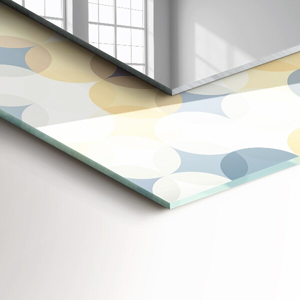 Rektangulär spegel med tryckt ram Färgglada cirklar