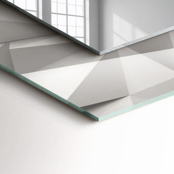 Rektangulär spegel med tryckt ram Abstrakta geometriska former