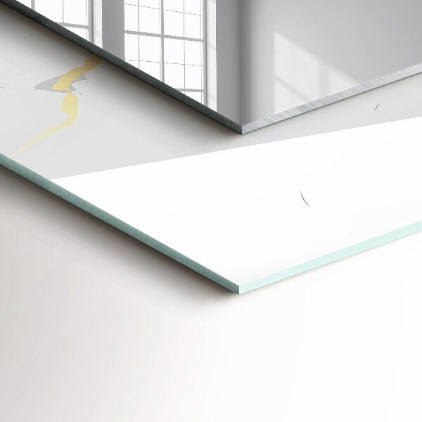 Rektangulär spegel med tryckt ram Motiv i vit marmor