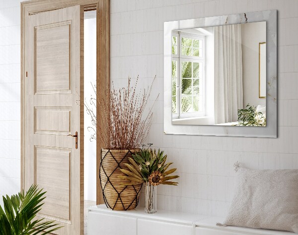 Spegel med tryckt ram Motiv i vit marmor