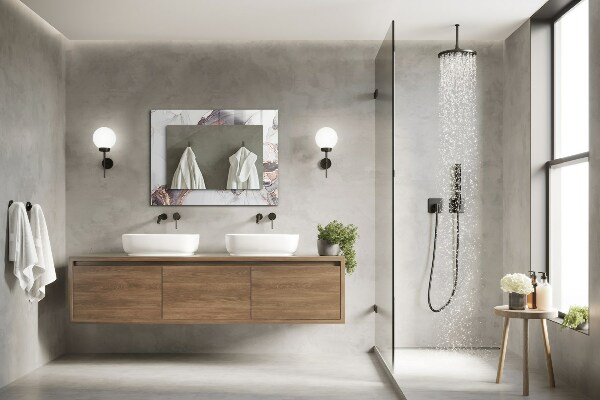 Spegel med tryck Abstrakt marmorkonst