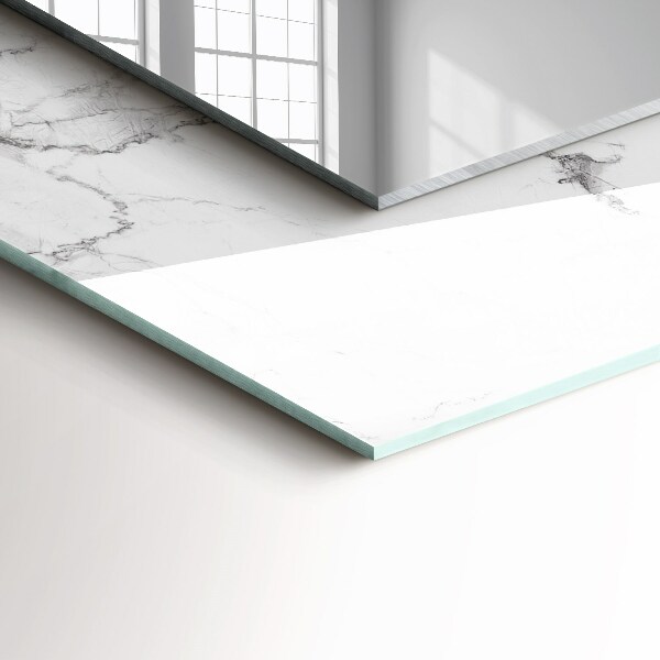 Rektangulär spegel med tryckt ram Vita marmormönster