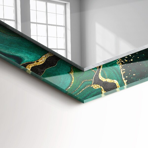 Spegel med tryck Gröna abstrakta konstmotiv