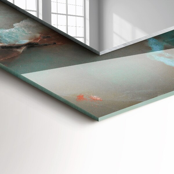 Spegel med tryckt ram Abstrakt färg textur