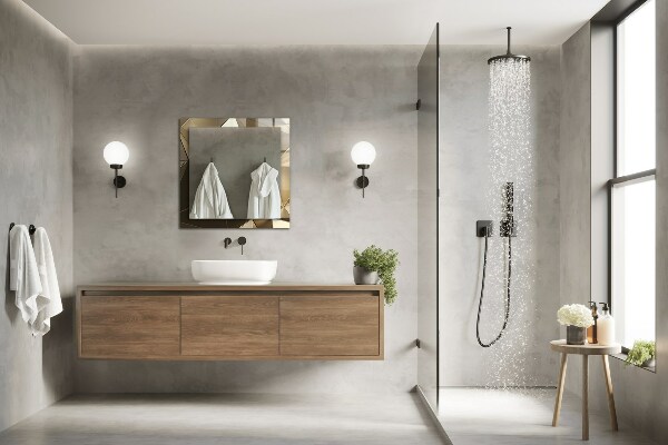 Spegel med tryck Geometriska former