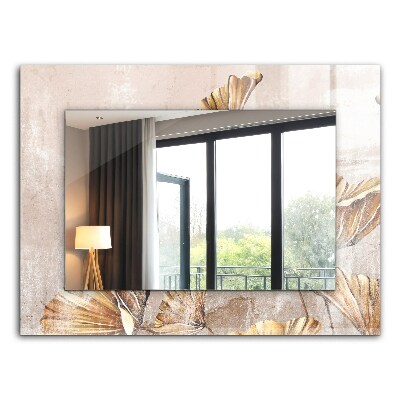 Spegel med tryckt ram Vintage stil blommor