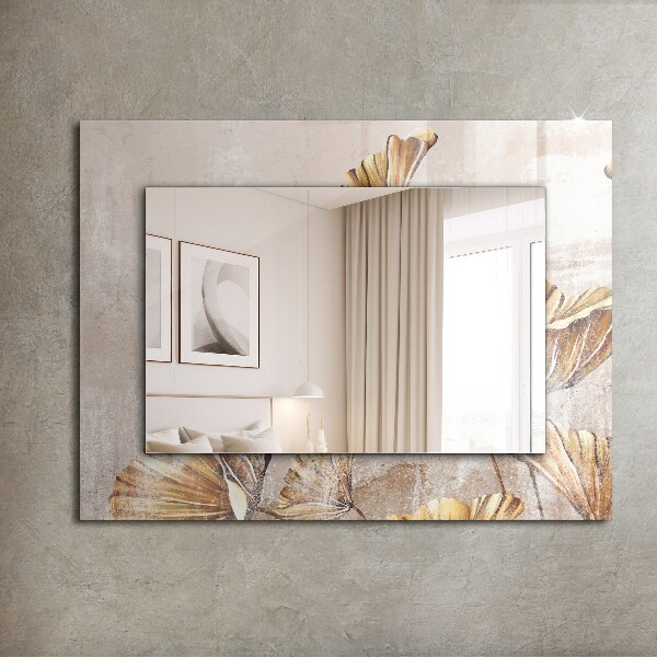 Spegel med tryckt ram Vintage stil blommor
