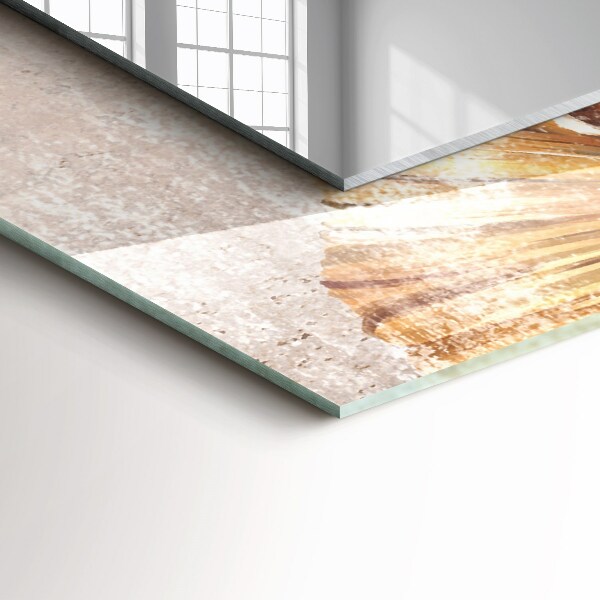 Spegel med tryckt ram Vintage stil blommor