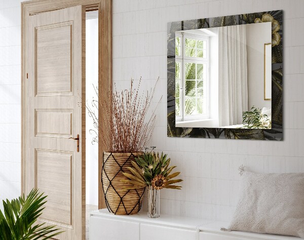 Spegel med tryck Blommor och kolibrier