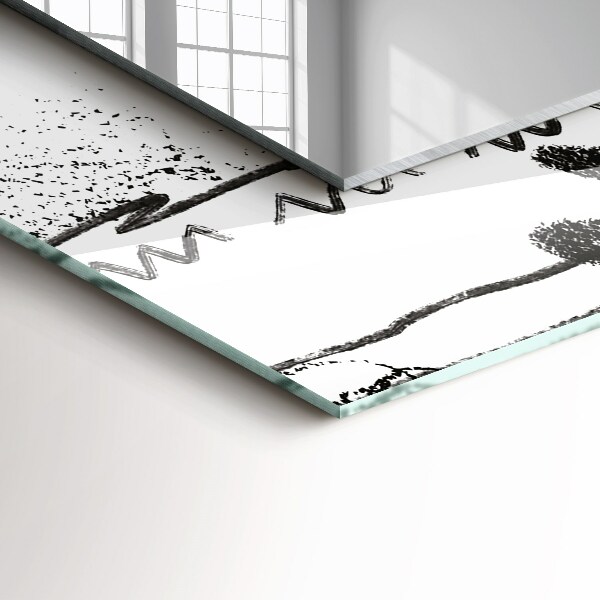 Spegel med tryckt ram Moderna abstrakta mallar