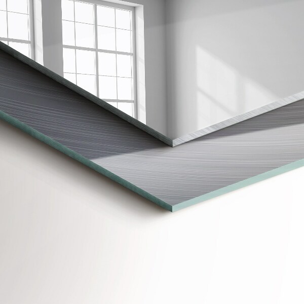 Rektangulär spegel med tryckt ram Rund metallisk yta