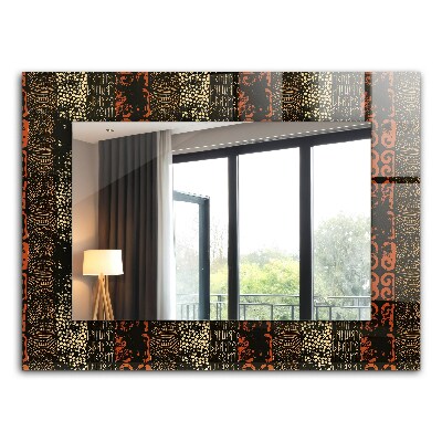 Spegel med tryckt ram Etniskt dekorativt motiv