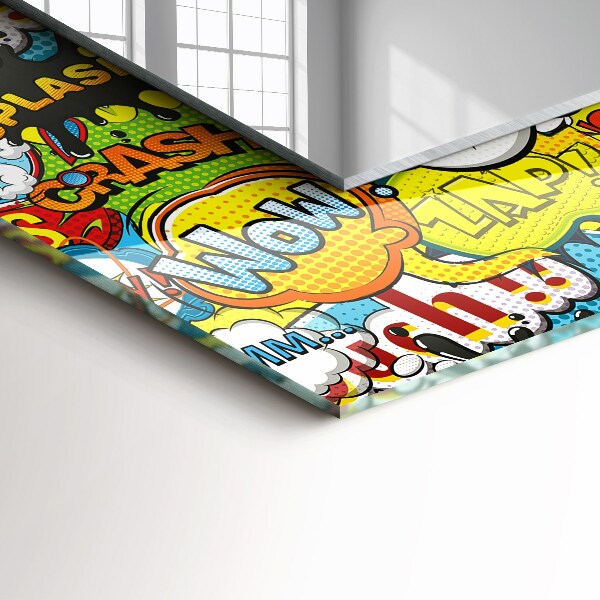 Spegel med tryckt ram Färgglada ballonger