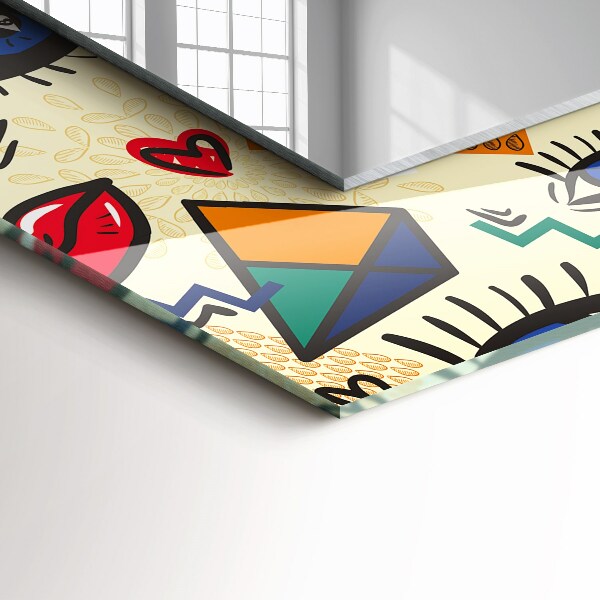 Spegel med tryck Ögon och mun former