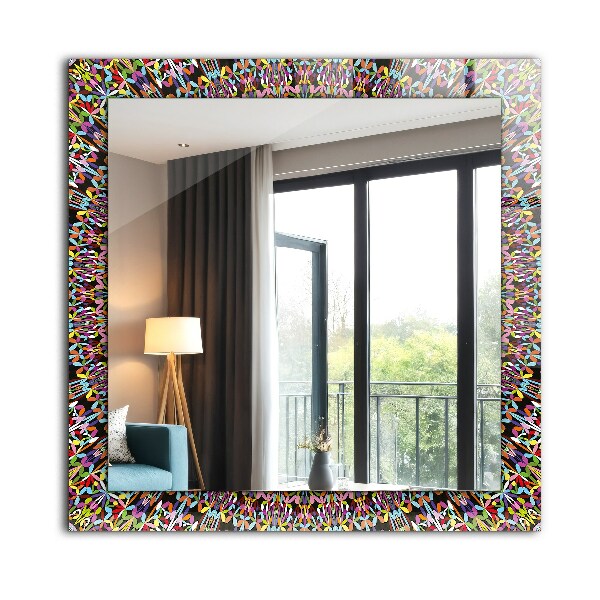 Spegel med tryck Färgglad mandala