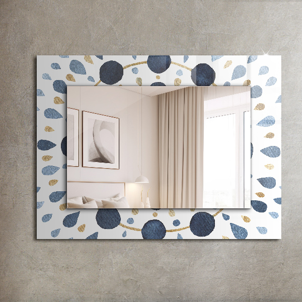 Spegel med tryckt ram Abstrakt mandala mönster