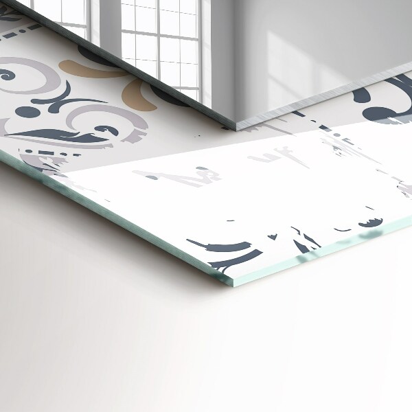 Spegel med tryckt ram Dekorativt kakelmönster