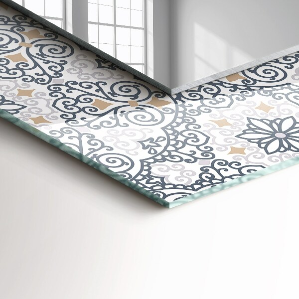 Spegel med tryck Kakelmotiv