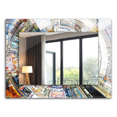 Spegel med tryck Abstrakt cirkulär mosaik