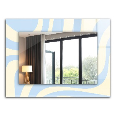 Spegel med tryck Abstrakta vågiga motiv