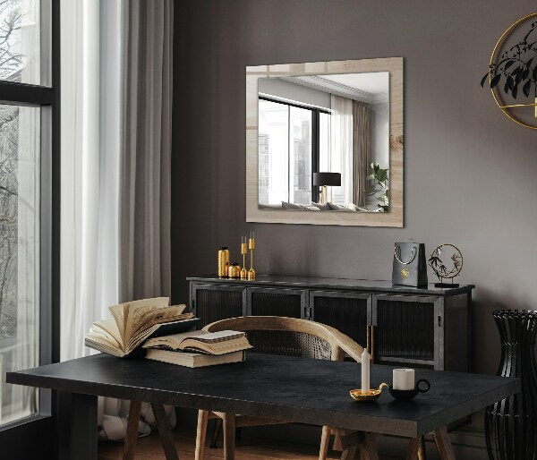 Rektangulär spegel med tryckt ram Knuten trä