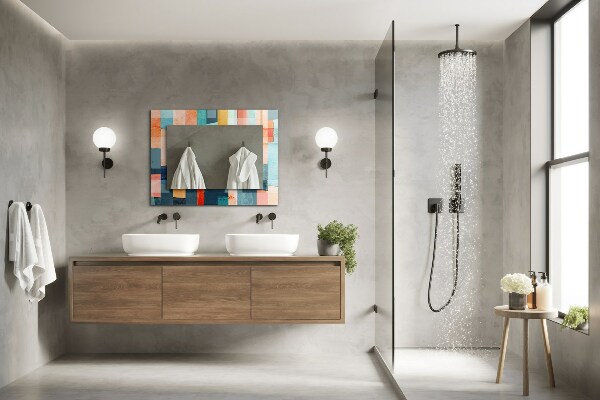 Spegel med tryck Färgglada abstrakta rektanglar