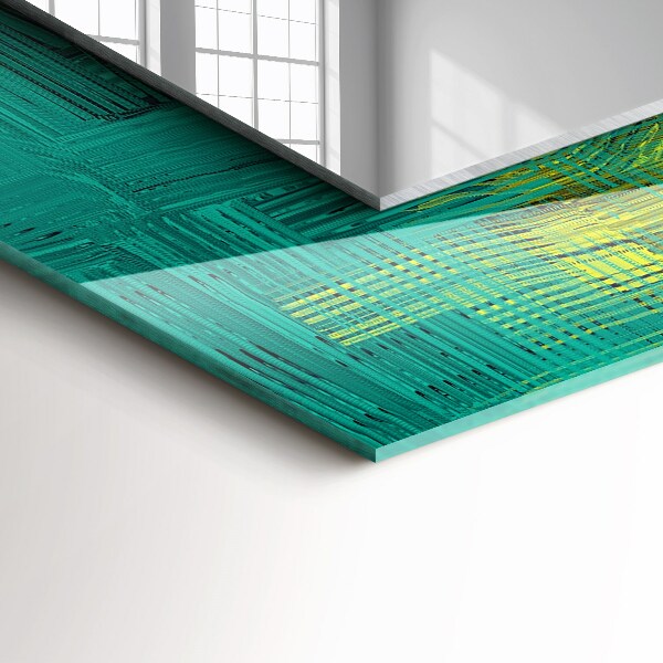 Rektangulär spegel med tryckt ram Abstrakt färgkomposition